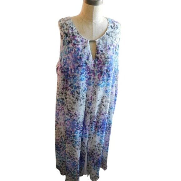 Kate & MAllory Size 1X Lined Artsy Print Plus Size Maxi Dress - Picture 1 of 3